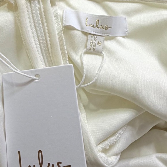 Lulus Maxi Dress Women XL White NWT Halter Neck Sleeveless Bridal - Picture 3 of 5